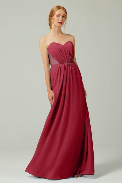 Sheath-Column Floor Length Chiffon Bridesmaid Dress CB0330