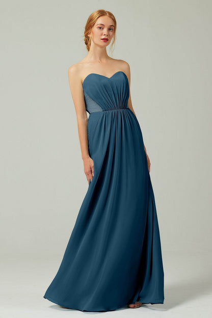 Sheath-Column Floor Length Chiffon Bridesmaid Dress CB0330