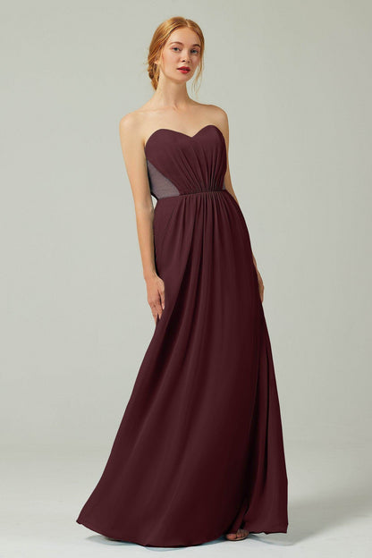 Sheath-Column Floor Length Chiffon Bridesmaid Dress CB0330