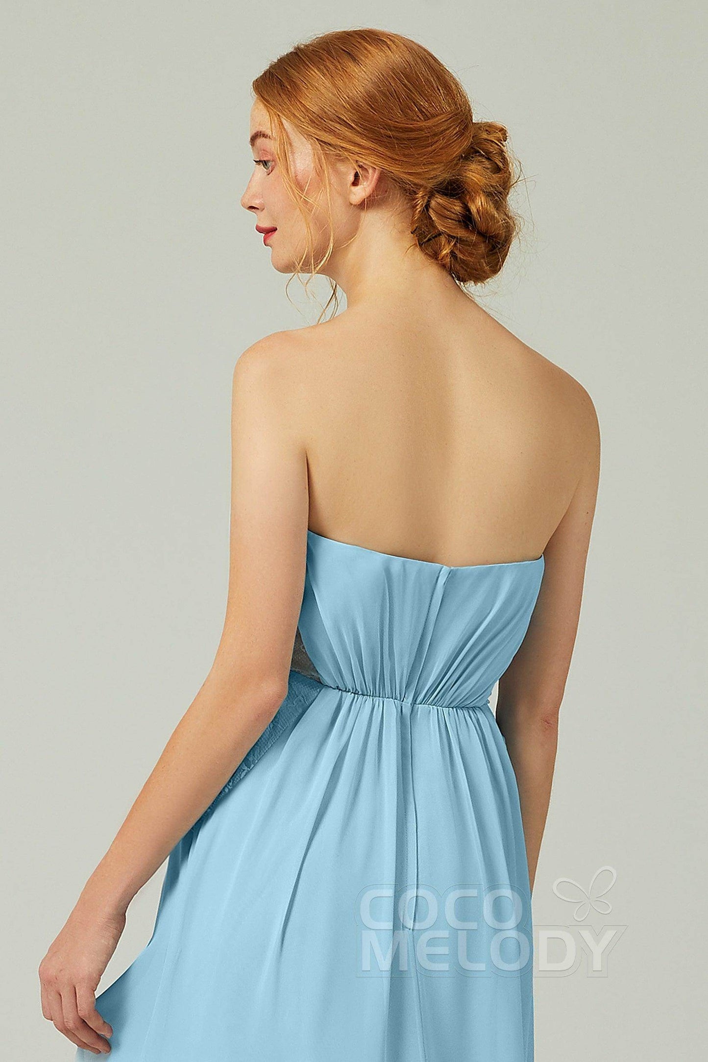 Sheath-Column Floor Length Chiffon Bridesmaid Dress CB0330