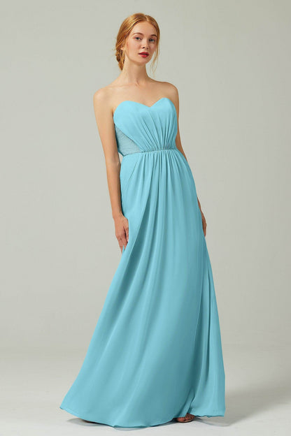Sheath-Column Floor Length Chiffon Bridesmaid Dress CB0330