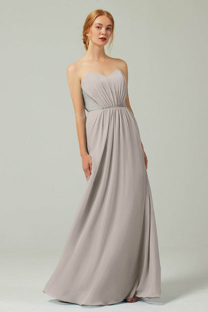 Sheath-Column Floor Length Chiffon Bridesmaid Dress CB0330