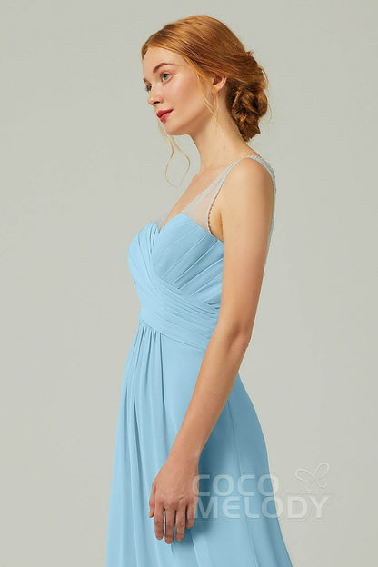 A-Line Floor Length Chiffon Bridesmaid Dress CB0331