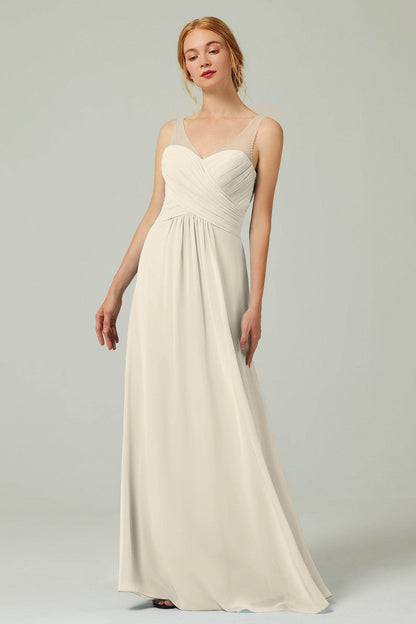 A-Line Floor Length Chiffon Bridesmaid Dress CB0331