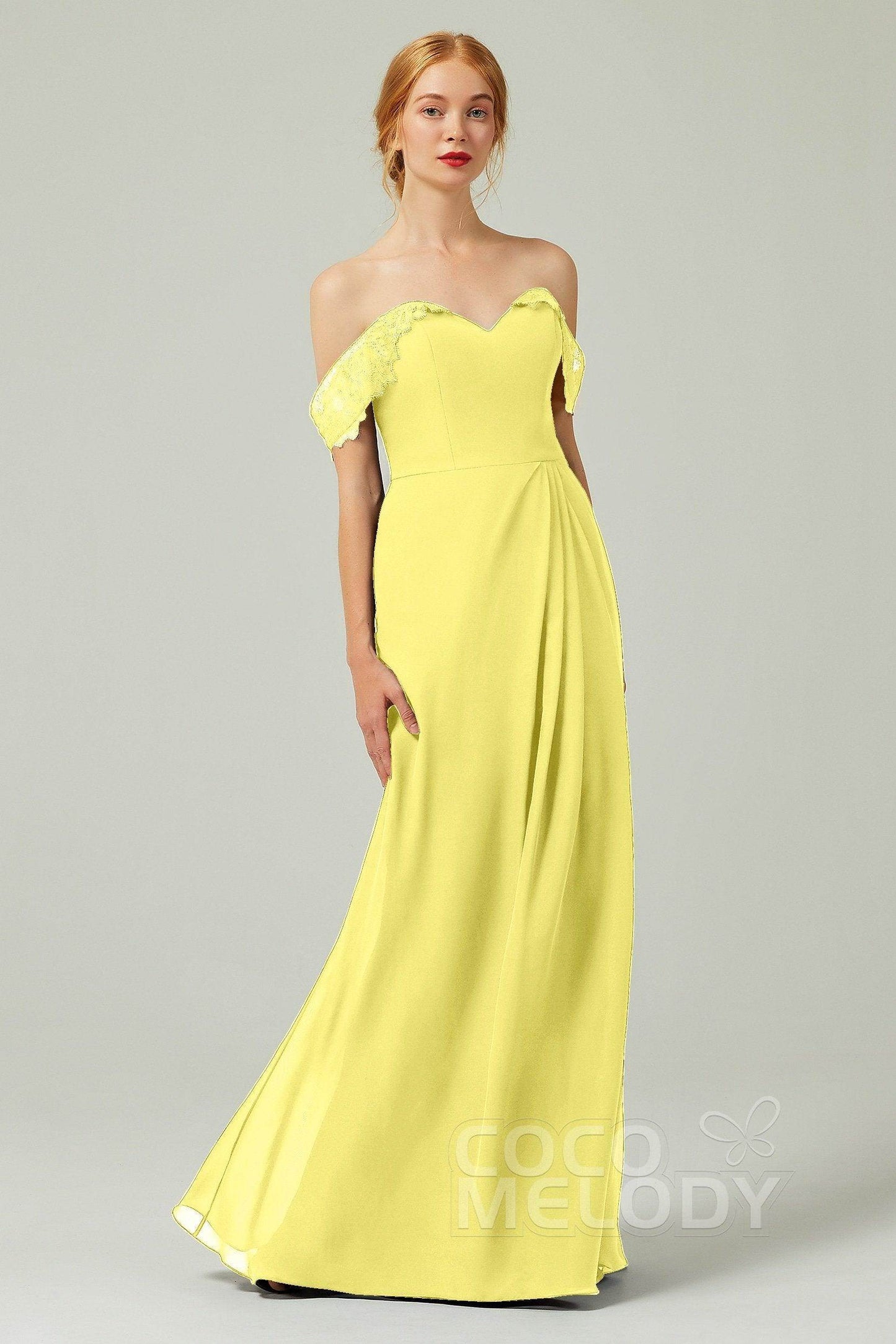 Sheath-Column Floor Length Chiffon Bridesmaid Dress Formal Dresses CB0338