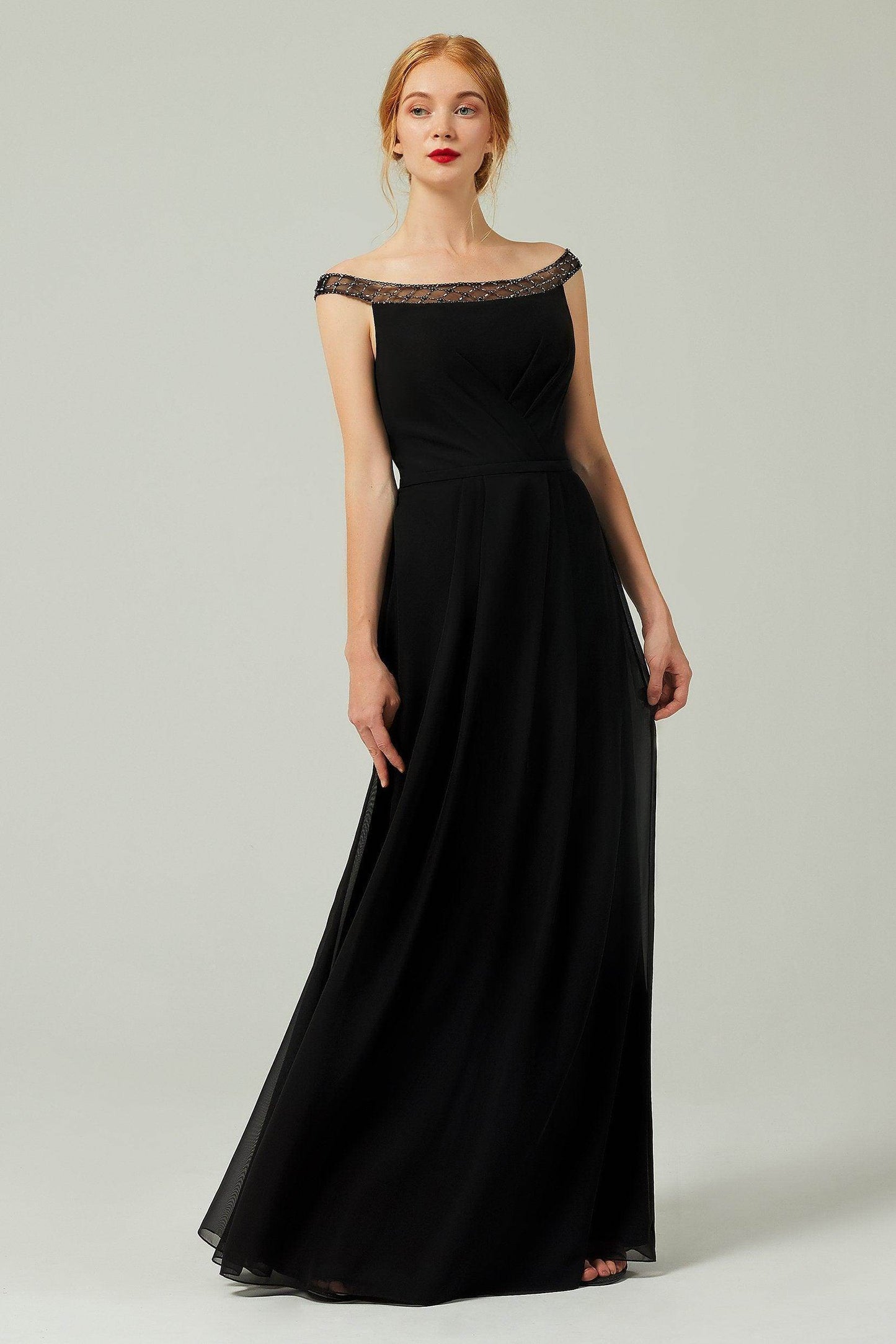 A-Line Floor Length Chiffon Bridesmaid Dress Formal Dresses CB0339