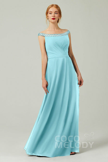 A-Line Floor Length Chiffon Bridesmaid Dress Formal Dresses CB0339