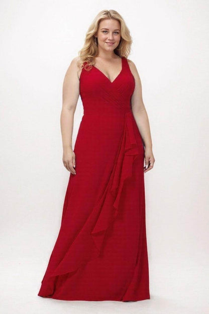 Sheath-Column Floor Length Chiffon Bridesmaid Dress Formal Dresses CB0344