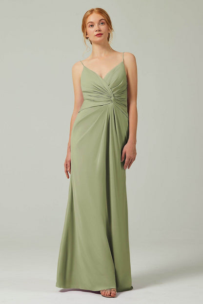 Sheath-Column Floor Length Chiffon Bridesmaid Dress CB0350