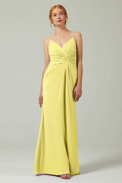 Sheath-Column Floor Length Chiffon Bridesmaid Dress CB0350