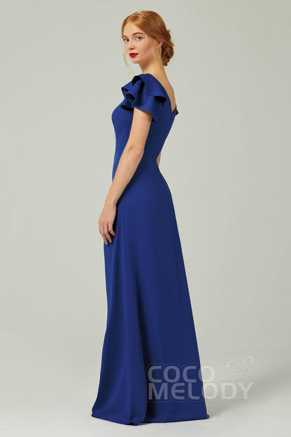 Sheath-Column Floor Length Chiffon Bridesmaid Dress Formal Dresses CB0353