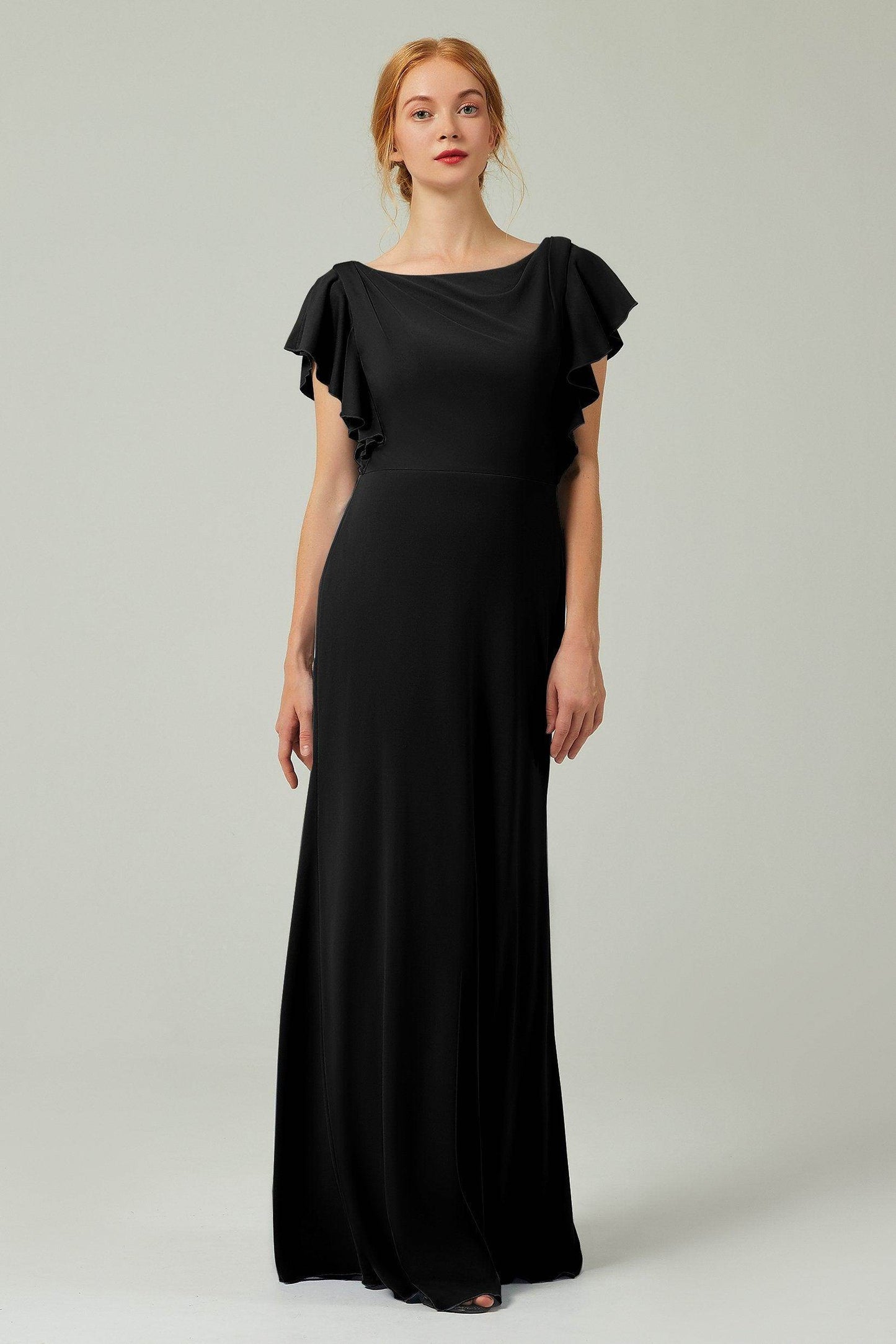 Sheath-Column Floor Length Chiffon Bridesmaid Dress Formal Dresses CB0357