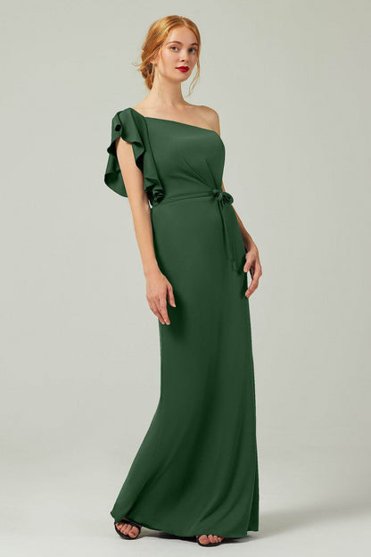 Sheath-Column Floor Length Chiffon Bridesmaid Dress Formal Dresses CB0361