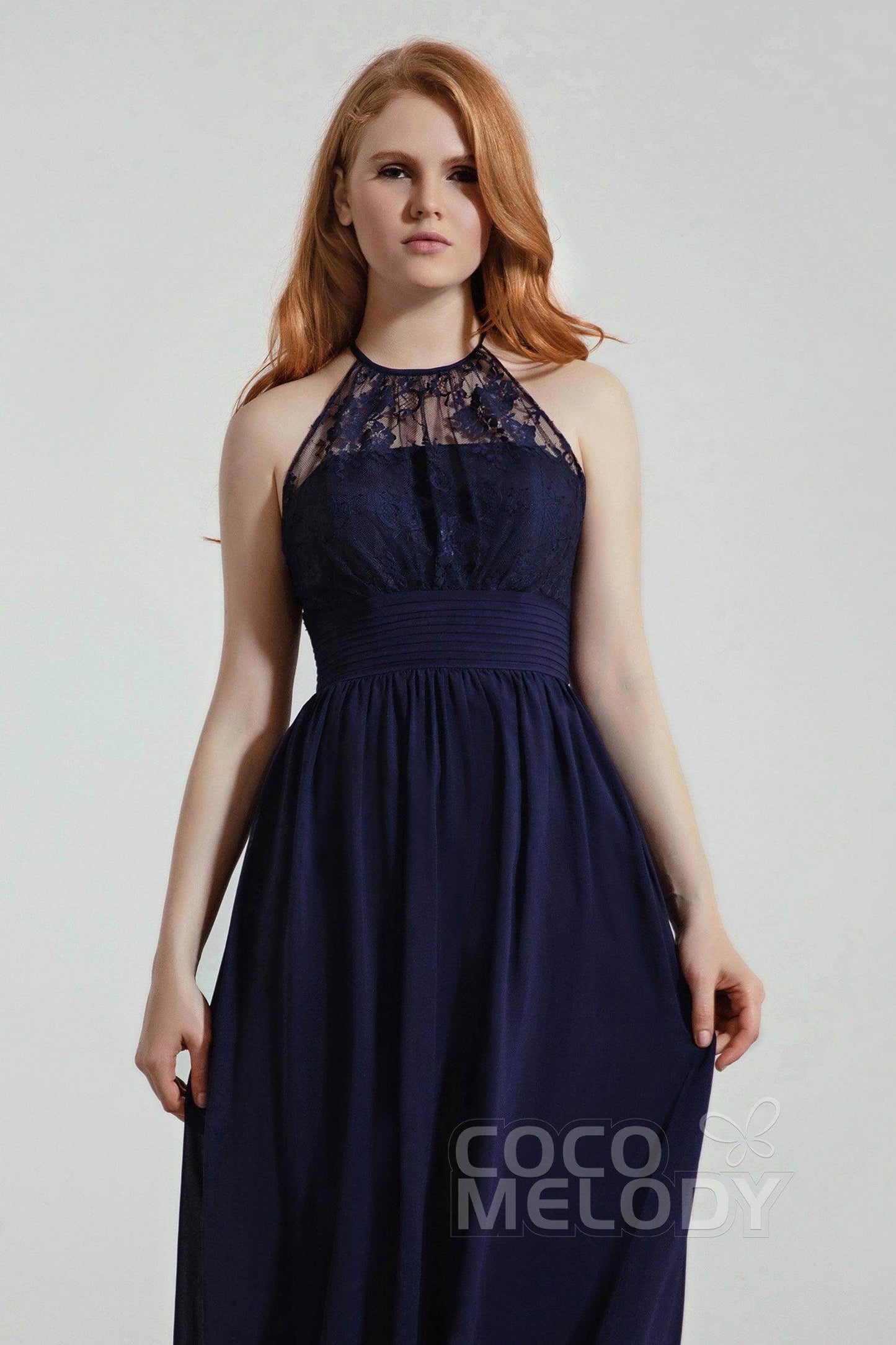 A-Line Floor Length Chiffon/Lace Bridesmaid Dress Formal Dresses CB0442