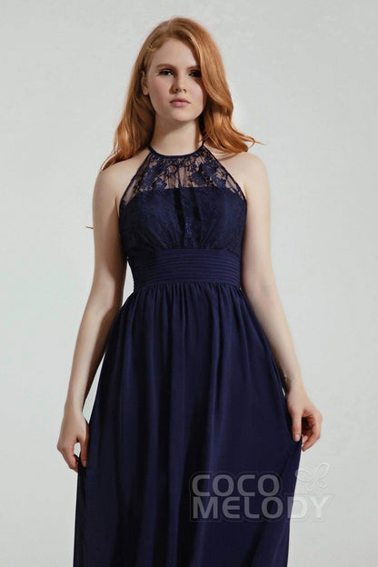 A-Line Floor Length Chiffon/Lace Bridesmaid Dress Formal Dresses CB0442