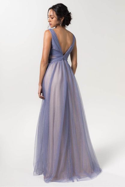 A-Line Floor Length Sparkling Tulle Bridesmaid Dress Formal Dresses CB0609PS
