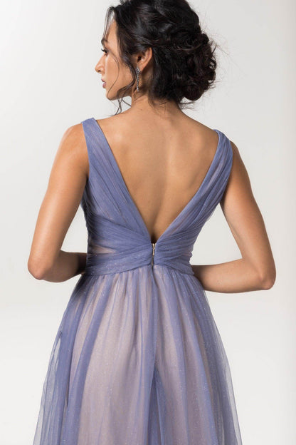 A-Line Floor Length Sparkling Tulle Bridesmaid Dress Formal Dresses CB0609PS