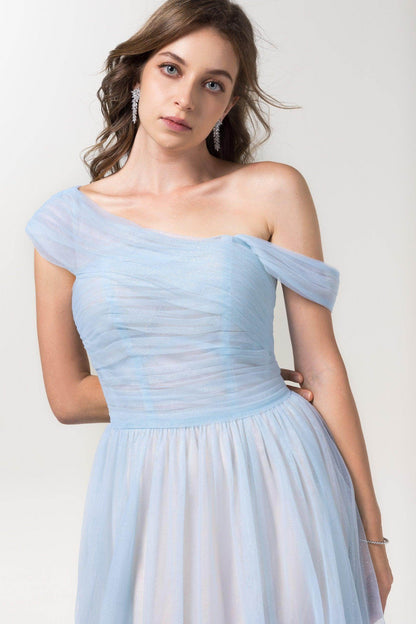 A-Line Floor Length Sparkling Tulle Bridesmaid Dress Formal Dresses CB0614