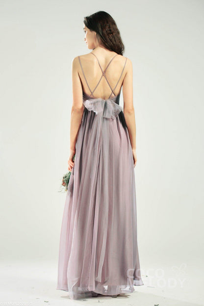 A-Line Floor Length Organza Bridesmaid Dress CB0641