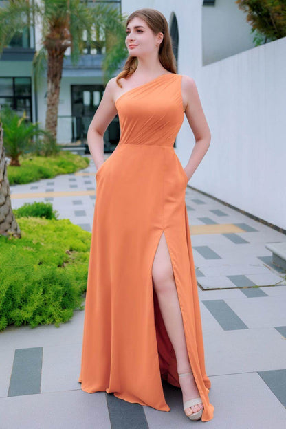 A-Line Floor Length Chiffon Bridesmaid Dress CB0715