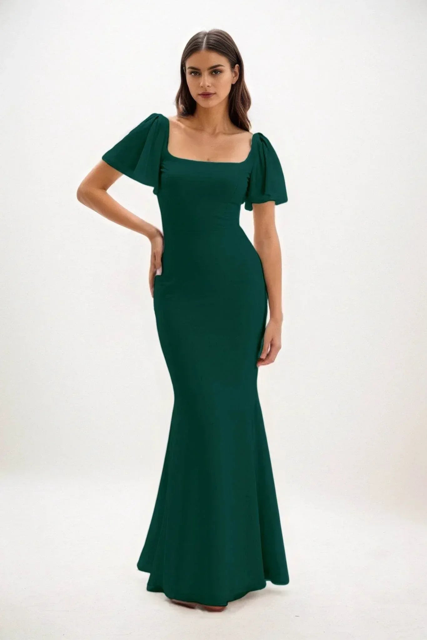 Sheath-Column Maxi Chiffon Bridesmaid Dress CB0813