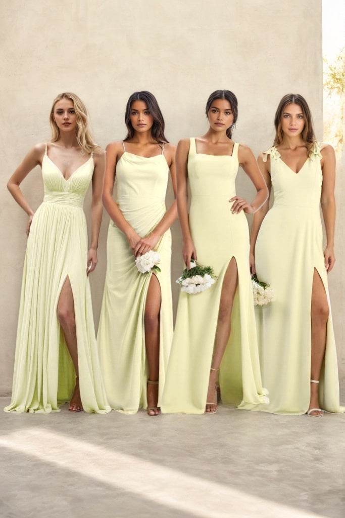 Sheath-Column Maxi Chiffon Bridesmaid Dress CB0826