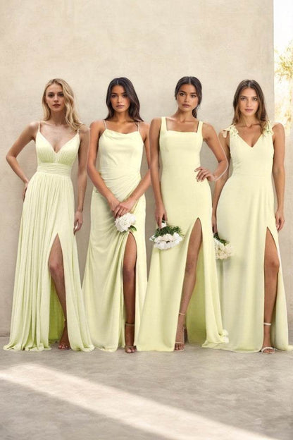 Sheath-Column Maxi Chiffon Bridesmaid Dress CB0826