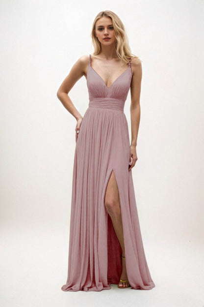 A-Line Maxi Chiffon Bridesmaid Dress CB0825