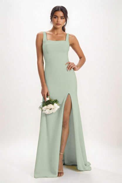 Sheath-Column Maxi Chiffon Bridesmaid Dress CB0826