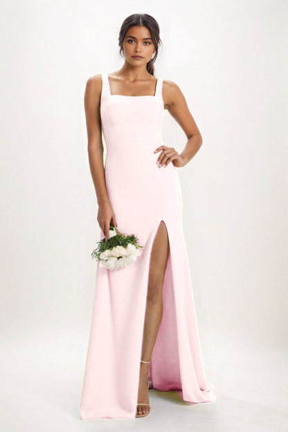 Sheath-Column Maxi Chiffon Bridesmaid Dress CB0826