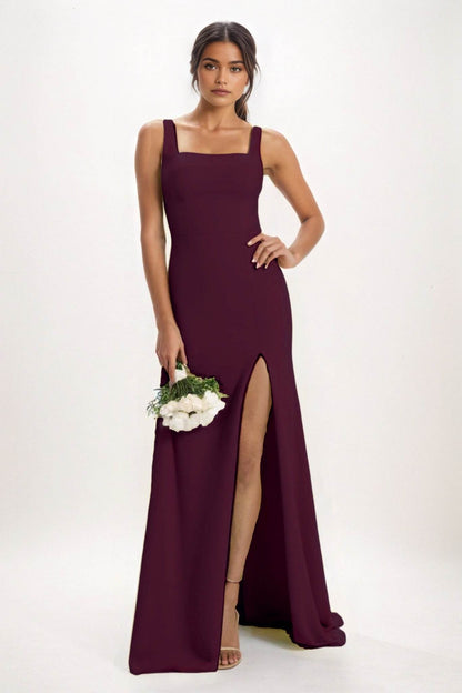 Sheath-Column Maxi Chiffon Bridesmaid Dress CB0826