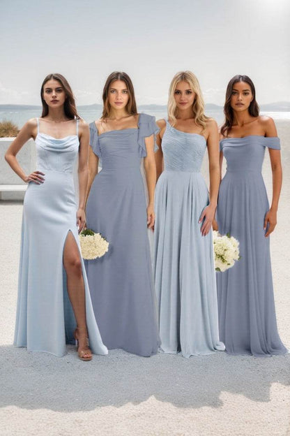 A-Line Maxi Chiffon Bridesmaid Dress CB0858