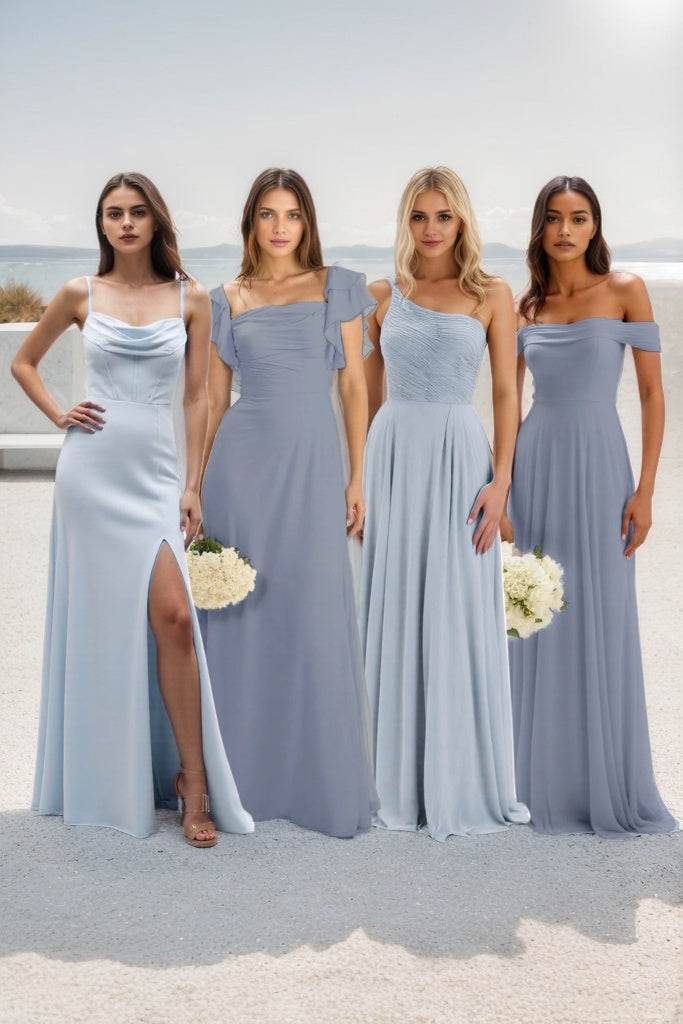A-Line Maxi Chiffon Bridesmaid Dress CB0857