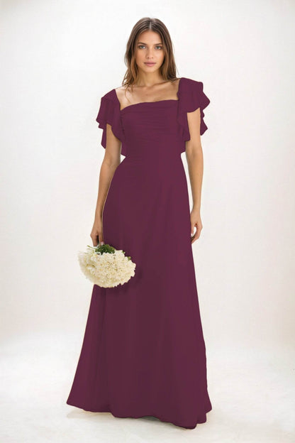 A-Line Maxi Chiffon Bridesmaid Dress CB0856