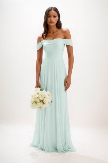 A-Line Maxi Chiffon Bridesmaid Dress CB0857