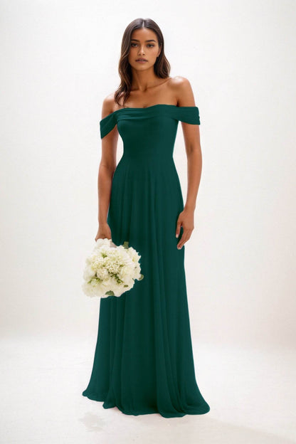 A-Line Maxi Chiffon Bridesmaid Dress CB0857