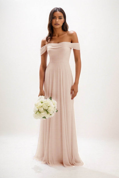 A-Line Maxi Chiffon Bridesmaid Dress CB0857