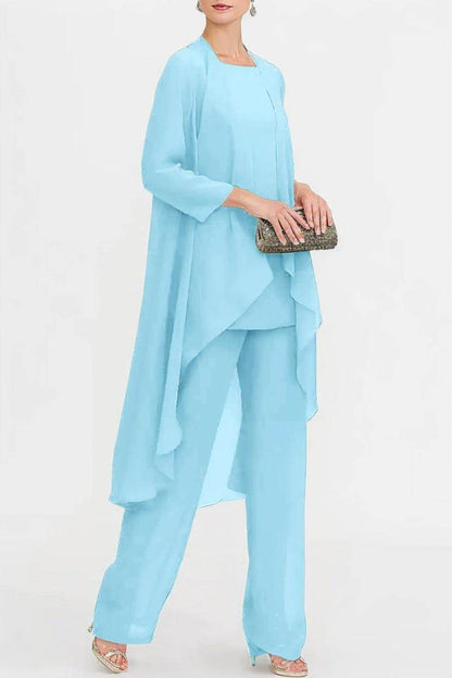 Three-Piece Floor Length Chiffon Mother Dress CM0074