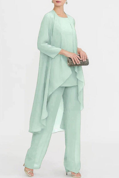 Three-Piece Floor Length Chiffon Mother Dress CM0074