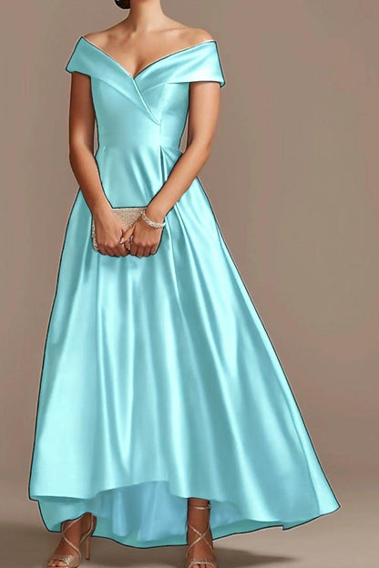 High Low Ankle Length Satin Mother Dress CM0078