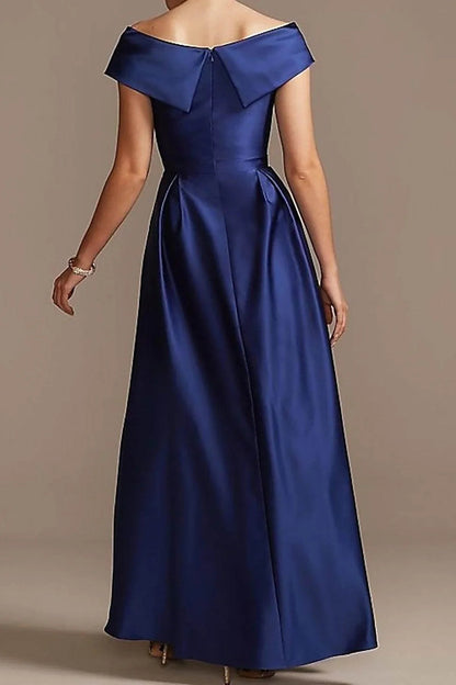 High Low Ankle Length Satin Mother Dress CM0078
