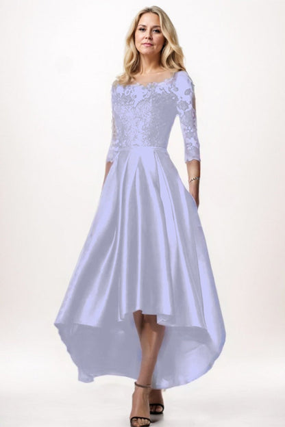 A-Line High-Low Satin Mother Dress CM0244