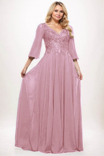 A-Line Maxi Chiffon Mother Dress CM0254