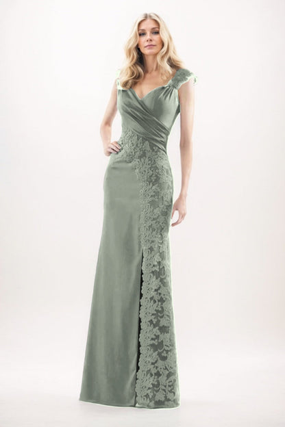 Sheath-Column Maxi Chiffon Mother Of The Bride Dress CM0275