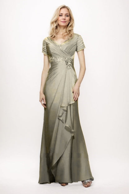 Sheath-Column Maxi Chiffon Mother Of The Bride Dress CM0277