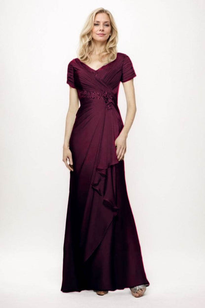 Sheath-Column Maxi Chiffon Mother Of The Bride Dress CM0277