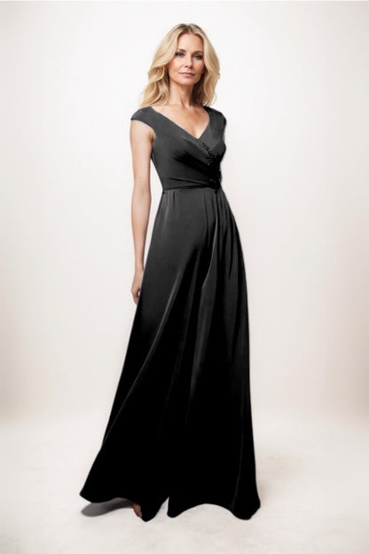 Jumpsuit Maxi Luxe Satin Mother Of The Bride Dress CM0278