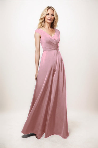 Jumpsuit Maxi Luxe Satin Mother Of The Bride Dress CM0278