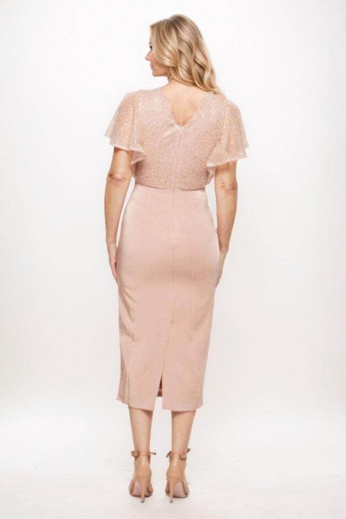 Sheath Midi Luxe Satin Mother Of The Bride Dress CM0283