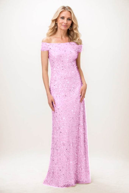 Sheath-Column Maxi Sequined Mother Of The Bride Dress CM0285